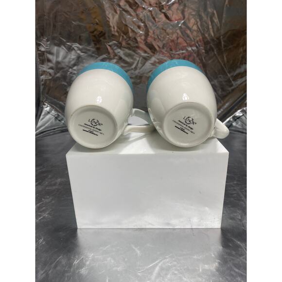 Lenox Continental Dining Coffee Mug Aqua Set of 2 - Picture 2 of 4